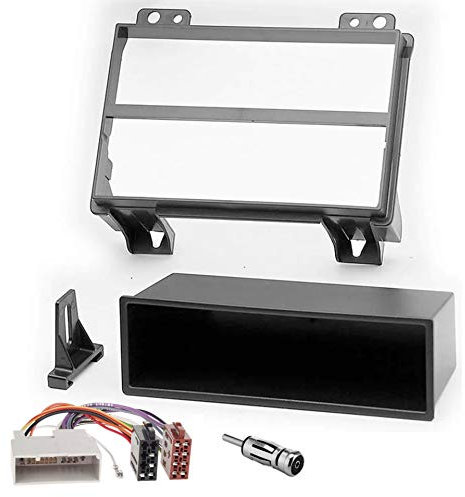 Sound-way Kit Montaggio Autoradio, Mascherina 1 DIN, Cavo Adattatore Connettore ISO compatibile con FORD FIESTA, FUSION
