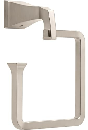 Delta Dryden (1-Pack) Hand Towel Holder Brilliance Stainless Steel Towel Racks for Bathroom Wall Square Towel Ring Holder for Bath Towel Hanger for Kitchen, Bathroom Accessories 75146-SS