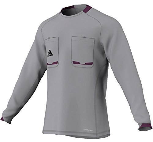 adidas Herren langärmliges Schiedsrichter Trikot Referee 12, Aluminum/Purple Beauty F10, XL, X19662