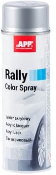 APP Rally Color Spray - Bombe de Peinture Argentée Brillante | Peinture Acrylique Argentée en Spray | Vernis Argent Brillant pour toutes les Surfaces avec Haute Couverture | Argent Brillant | 500 ml