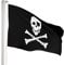 BRUBAKER Aluminium Fahnenmast Flaggenmast 4 m inklusive Deutschland Flagge + Piraten Flagge 150 x 90 cm und Bodenhülse