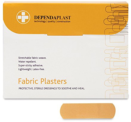 Dependaplast Advanced fabric plasters 6cm x 2cm - Hi Tech Lightweight, Water-Repellent, Flexible, Super-Sticky Adhesive - Box of 100
