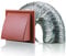 Cooker Hood Wall Ventilation Duct Cowled Grille Shutter Vent Kit Bathroom Fan or Kitchen Hob Extractor (4 Terracotta)