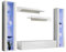 MB Muebles Bonitos, Ensemble de Meubles de Salon Nora 8 avec Meuble TV, Design Modulaire Moderne, Lumière LED, Couleur Blanc, Longueur 260 cm