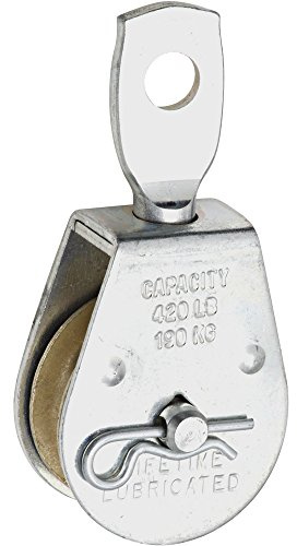 National Hardware N195-784 3211BC Swivel Single Pulley with Zinc Die-Cast Sheave, Steel Body and Axel, Life Lube Alloy Bearing for Rope or Cord Applications, 1-1/2 in