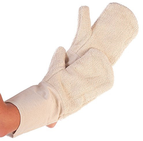 Franz Mensch Backhandschuh, Fäustling lang 20 cm Stulpe, Baumwolle, Paar