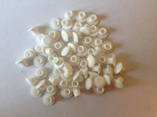 Hinge and Bracket Supplies Hole Cover Cap Pack 50 5Mm White Colour Plastic For A 5Mm Dia Hole