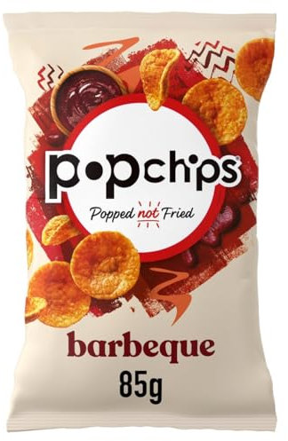 popchips - Barbeque Sharing Crisps 85g (Pack of 8) - Popped not fried, No artificial flavours or colours, Suitable for vegans