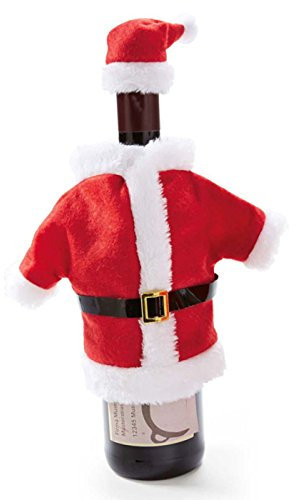 Flaschendeko Santa Nikolaus Dekoration für Flaschen Weihnachten Flaschenbezug