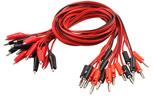 sourcing map Power Supply Double Alligator Clip to Banana Connector Audio Video Test Cable 1M Length 8 Pairs