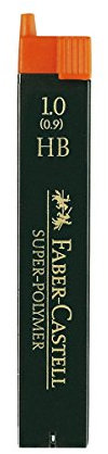 FABER-CASTELL 120900 - Feinmine Super Polymer, 1,0 mm, Härtegrad HB, 12 Stück