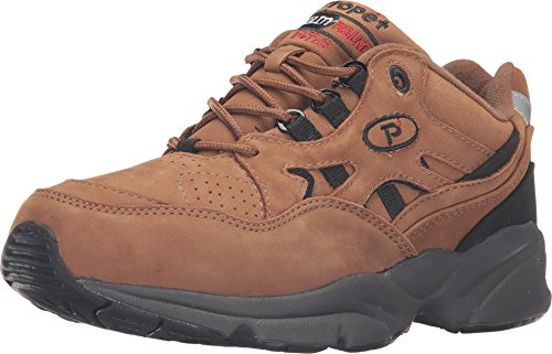 Propét Men's Stability Walker Walking Sneakers Medicare Approved Shoes, Choco/Black Nubuck, 8.5 XX-Wide