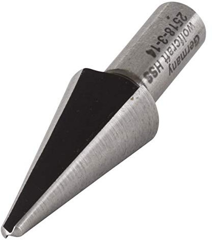wolfcraft Broca cónica para chapa HSS, Ø 3-13,5 mm, vástago redondo I 2518000 I Para el taladrado y el desbarbado de metal y plástico sin escalonamientos