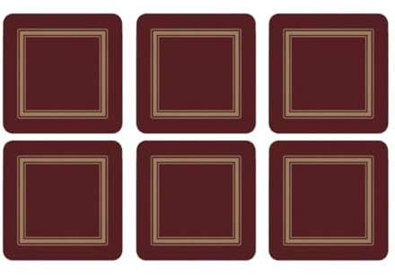 Pimpernel Klassische Burgunder-Untersetzer – 6er-Set (rot)