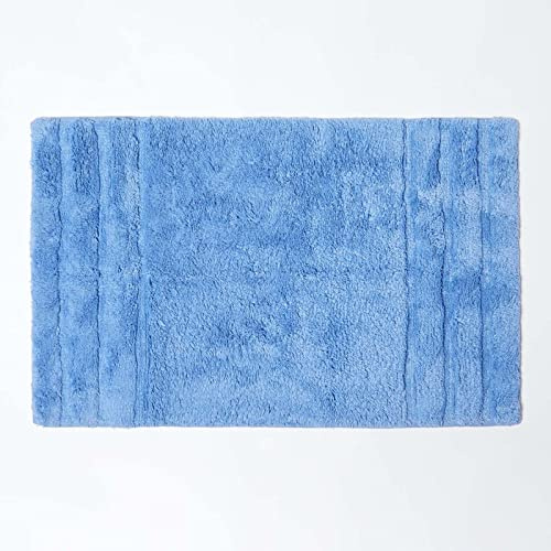 Homescapes Badematte Duschvorleger Badteppich Spa Supreme 50 x 80 cm aus 100% Reiner Baumwolle blau