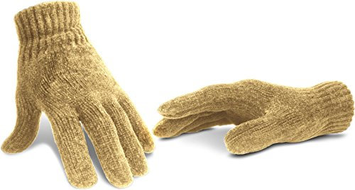 normani Handschuhe Chenille für Teenager und Damen Beige Farbe Beige
