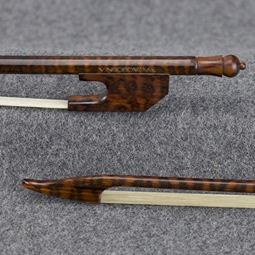 VINGOBOW Barock Geigenbogen Violine Geigen bogen aus Schlangenholz Wunderbare Balance, gute Flexibilität und starker Stock Master Level