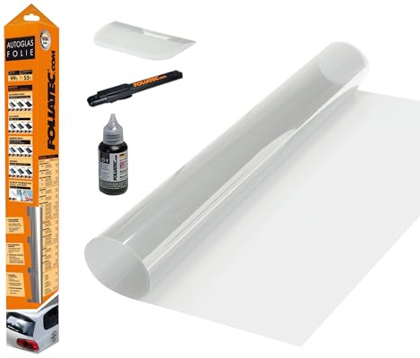 FOLIATEC Securlux Sicherheitsfolie Splitterschutz Autoscheiben Folie Einbruchschutzfolie, mit ABG, Transparent, 51x400cm + 76x152cm