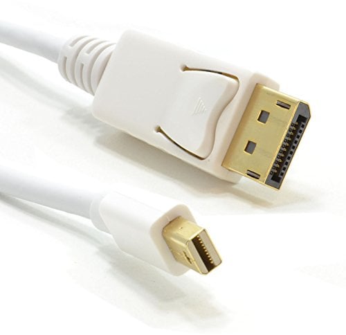 kenable Mini DisplayPort to DisplayPort Cable Male to Male Monitor Lead White 2m