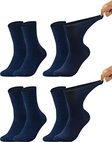 Vitasox Chaussettes femme extra-larges en coton, chaussettes médicales sensibles sans élastique sans couture 6 ou 8 paires