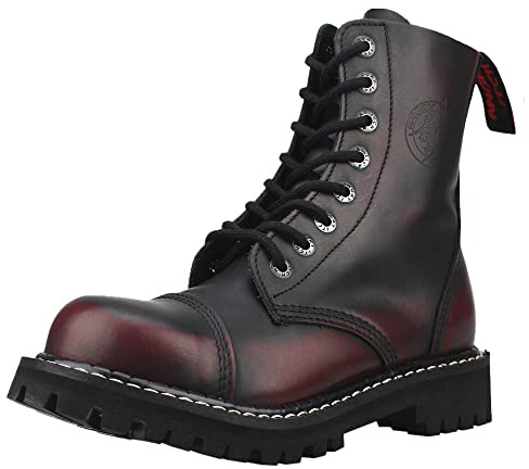 Angry Itch - 08-Loch Stiefel - Burgundy Rub-Off Leder - Größe 48