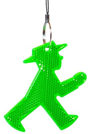 AMPELMANN Schlüsselanhänger Reflektor Erwachsene Kinder Strahlemann (Geher - Grün)
