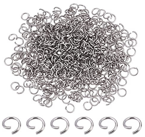 PandaHall 480Pcs/Beutel Edelstahl Jump Ringe 5mm Springen Binderinge offene Sprungringe O Ring Klein Groesse Metall Kettenringe für Halsketten Armband DIY Schmuckherstellung