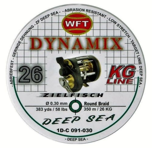 WFT Dynamix Round Deep Sea grün 520m, geflochtene Schnur zum Meeresangeln, Meeresschnur für Tiefsee, Schnur für Multirolle, 0,30mm 26kg