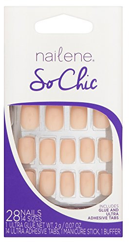 Nailene So Chic Nude High Gloss Flase Nails, 28 Nails