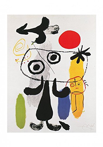 Miro,Joan Kunstdruck Figur gegen rote Sonne II 70 x 100 cm