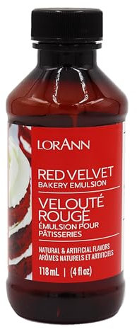 Lorann Oils Sabor Natural y Artificial Bakery Emulsions 118 ml, Tarta de Terciopelo Rojo, Multicolor