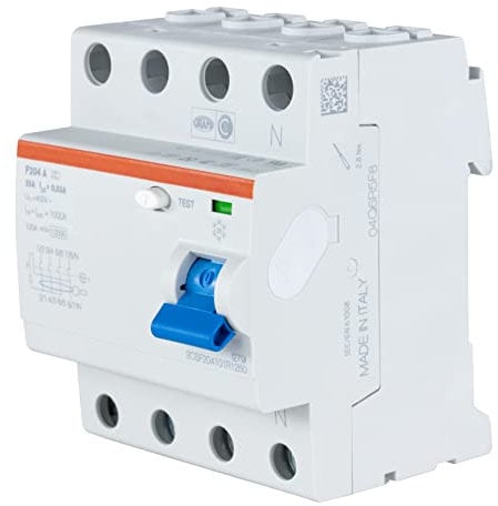 REV 0515496555 FI, Schutzschalter 4-polig, Höhe 68mm, 25A, 30mA, 4TE, 415VAC, weiss