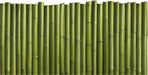 Plage Bambú Cabecero de Cama Adhesivo, Tela, Verde, 160x3x60 cm