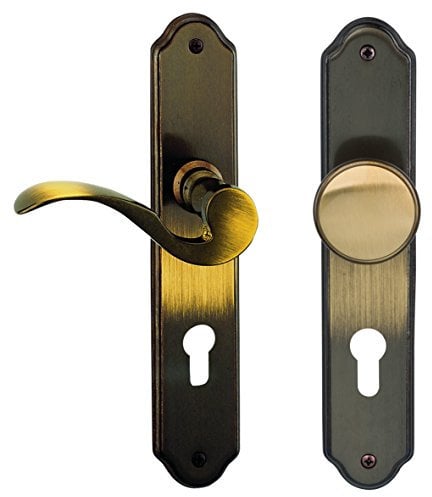 Alpertec 32210783 Neal-LS Messing brüniert PZ Drückergarnitur Türdrücker Türbeschläge Neu, Wohnungseingangstüren DIN Links