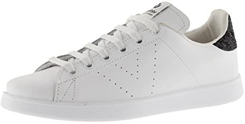 victoria Sneaker Tenis Pelle & Retro Glitterato & Logo Traforato 1125104 per Donna Negro 40