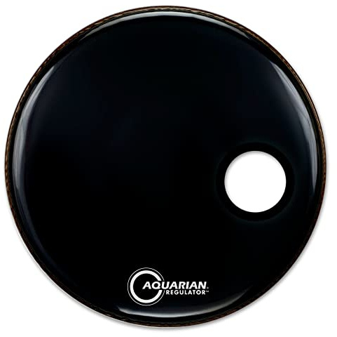 Aquarian RSM24BK Regulator Series - 24 inch Drumhead - Black - W/Ring