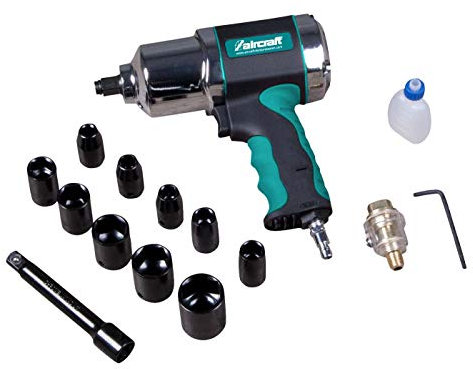 Aircraft Industrie Druckluft Schlagschrauber-Set ISS 1/2 (Arbeitsdruck 6,3 bar, Drehmoment 180/560/600 Nm, inkl. Zubehör, Doppelhammerschlagwerk) 2401220