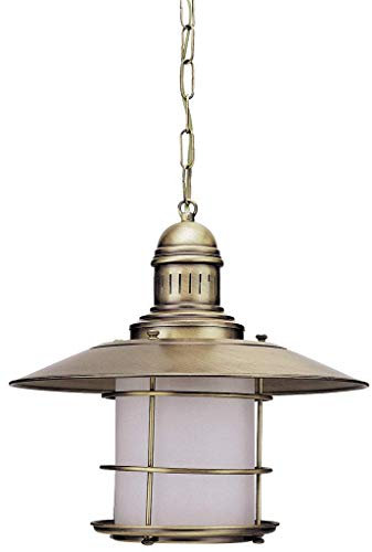 Orientalisch anmutende Hängeleuchte in Messing Optik Echtglas Ø40cm E27 Jugendstil Hängelampe
