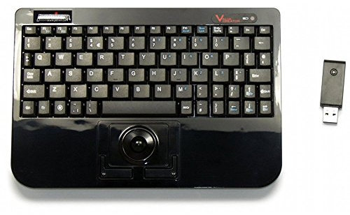 Piano Black Wireless Super Mini Trackball Keyboard