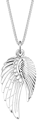 Elli Halskette Silber 925 Doppel Flügel Kette Damen Schmuck Geschenke | für Frauen Mädchen Mama Freundin, Schutzengel Silberkette Länge 45 cm