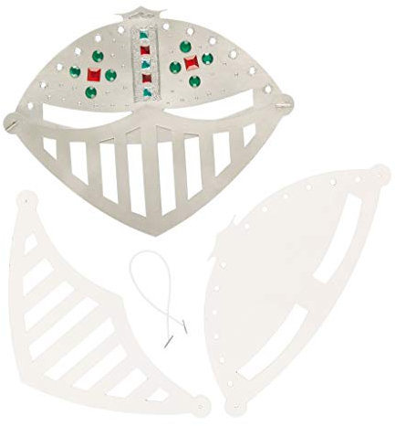 Baker Ross EV2822 Ross Masken zum Basteln und Ausmalen - Ritterhelm - für Kinder ideal zum Kindergeburtstag und Karneval - 6 Stück, Weiß