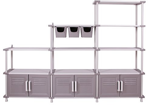 Ondis24 Modulares Regalsystem Freedom Schwerlastregale mit Türen und Aufbewahrungsboxen