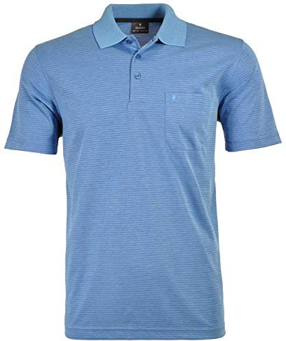 RAGMAN Herren Softknit-Polo fein gestreift Azur-778, L