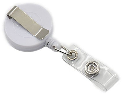 LOT 20 Kunststoff Rollen Retractable für ID Card Holder Badge Yoyo massiv Mix Farbe weiß