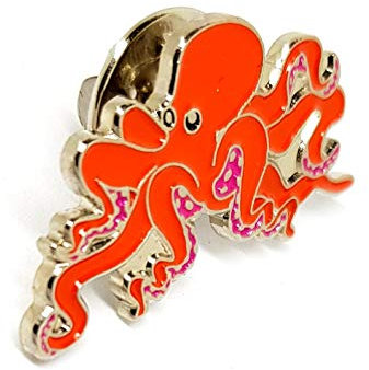 Anstecknadel, Metall, Email, Motiv-Octopus