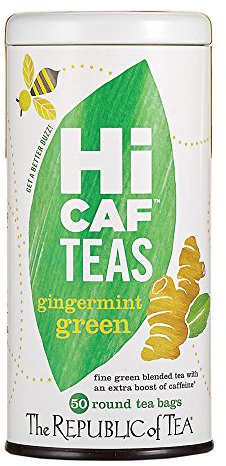 The Republic of Tea HiCAF Ginger Mint Green Tea, High Caffeine, 50 Count