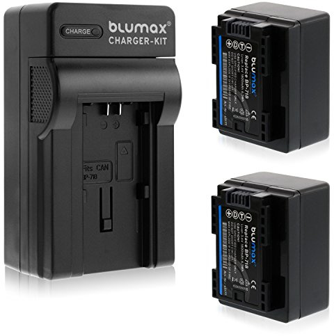 Blumax 2X BP-718 1800mAh + Ladegerät BP-718 | passend zu BP-709, BP-718, BP-727, BP709, BP727