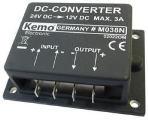 KEMO M038N Spannungswandler 24 V > 12 V/DC, max. 3 A/Spannung-Umwandler Reduzierer/Konverter