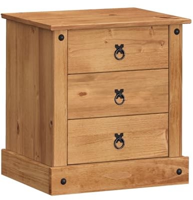 Mercers Furniture Corona Budget Bedside Cabinet Solid Wood Pine Wooden Bedroom Night Stand Living Room Lamp Side End Table 52cm High 54cm Wide 38cm Deep