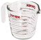 Pyrex Prepware Messbecher für 2 Tassen, rote Grafiken, transparent